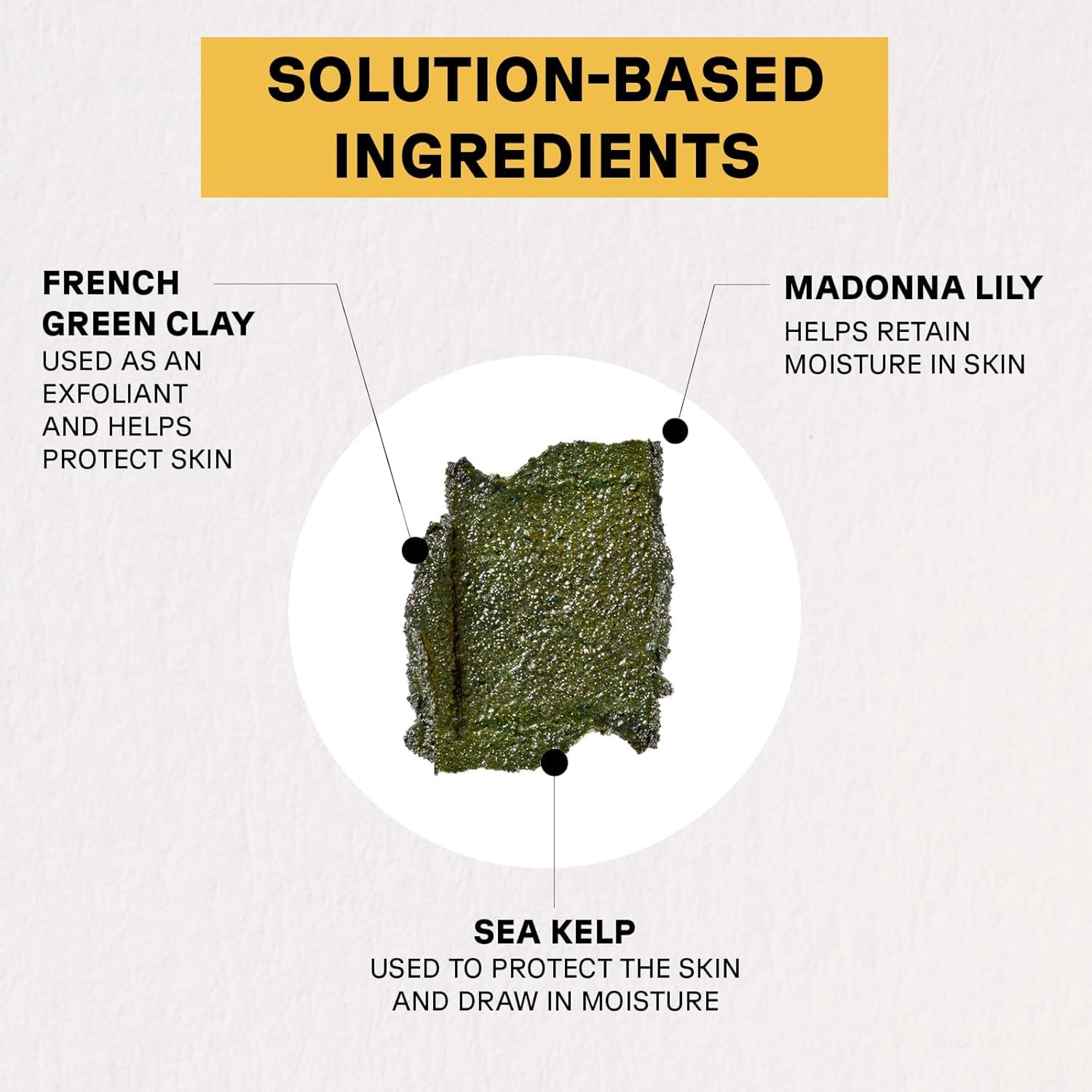 French green clay component in Acure Brightening Facial Scrub for gentle detox