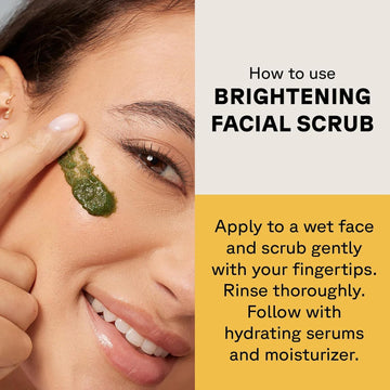 Lather forming during use of Acure Brightening Facial Scrub