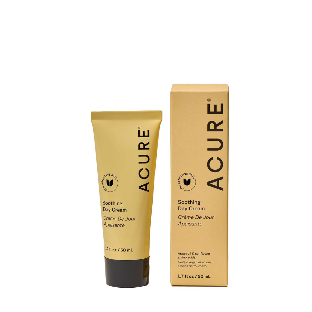 Acure Crema Diurna Calma Piel Bote, hidratación suave para piel sensible.