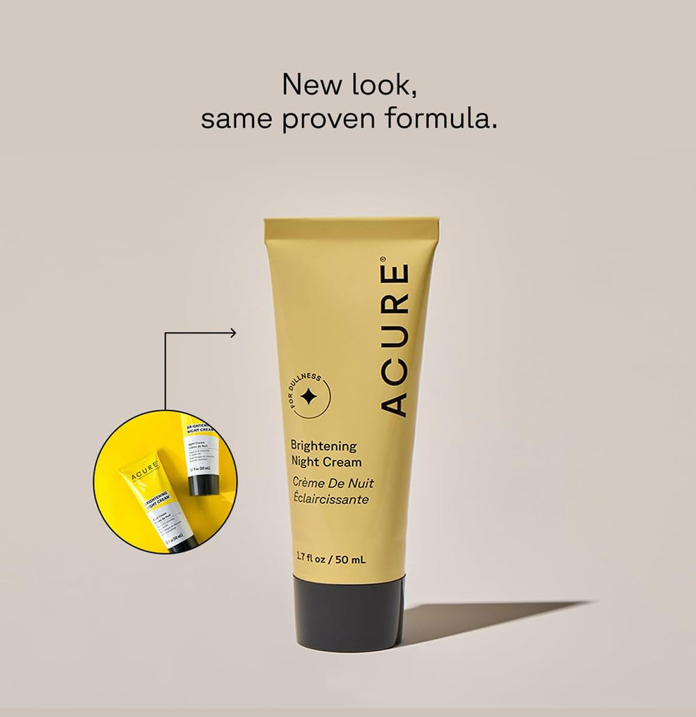 Textura sedosa de la crema nocturna Acure para absorción rápida