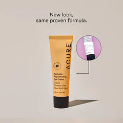 Acure Radically Rejuvenating Eye Cream aplicación, facilita la rutina diaria para ojos cansados y secos.
