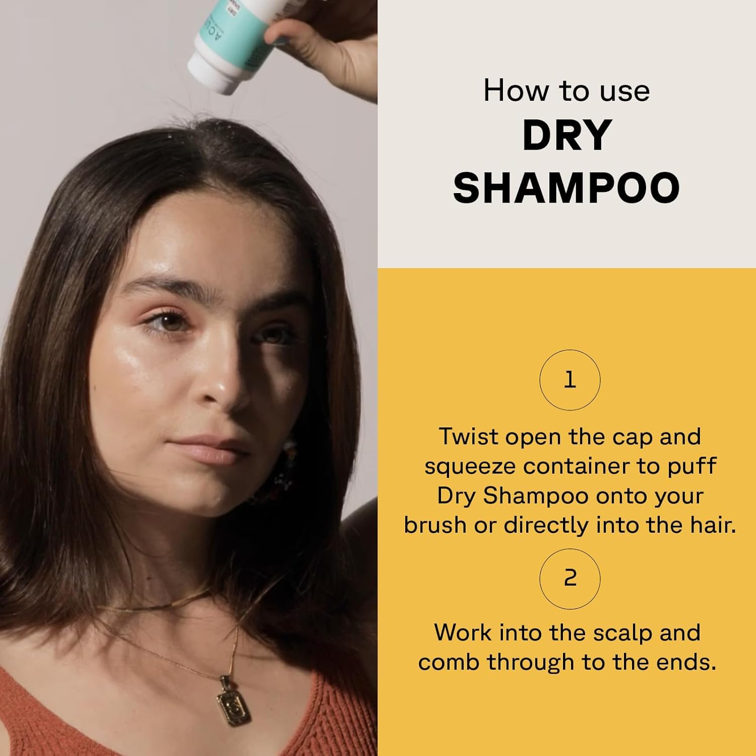 Acure Dry Shampoo con romero y menta para refrescar el cuero cabelludo entre lavados.