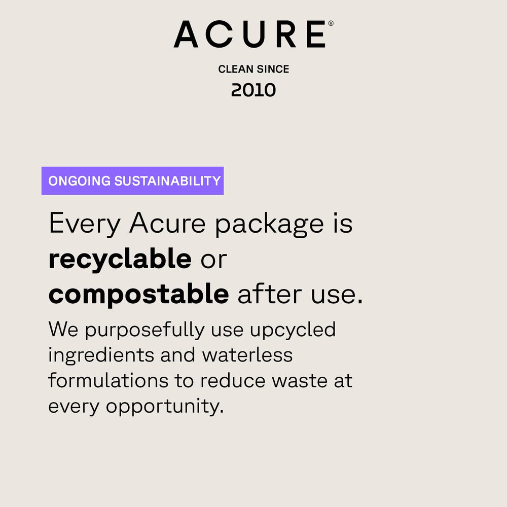 Ingrediente limpio y vegano de Acure sin parabenos ni sulfos.