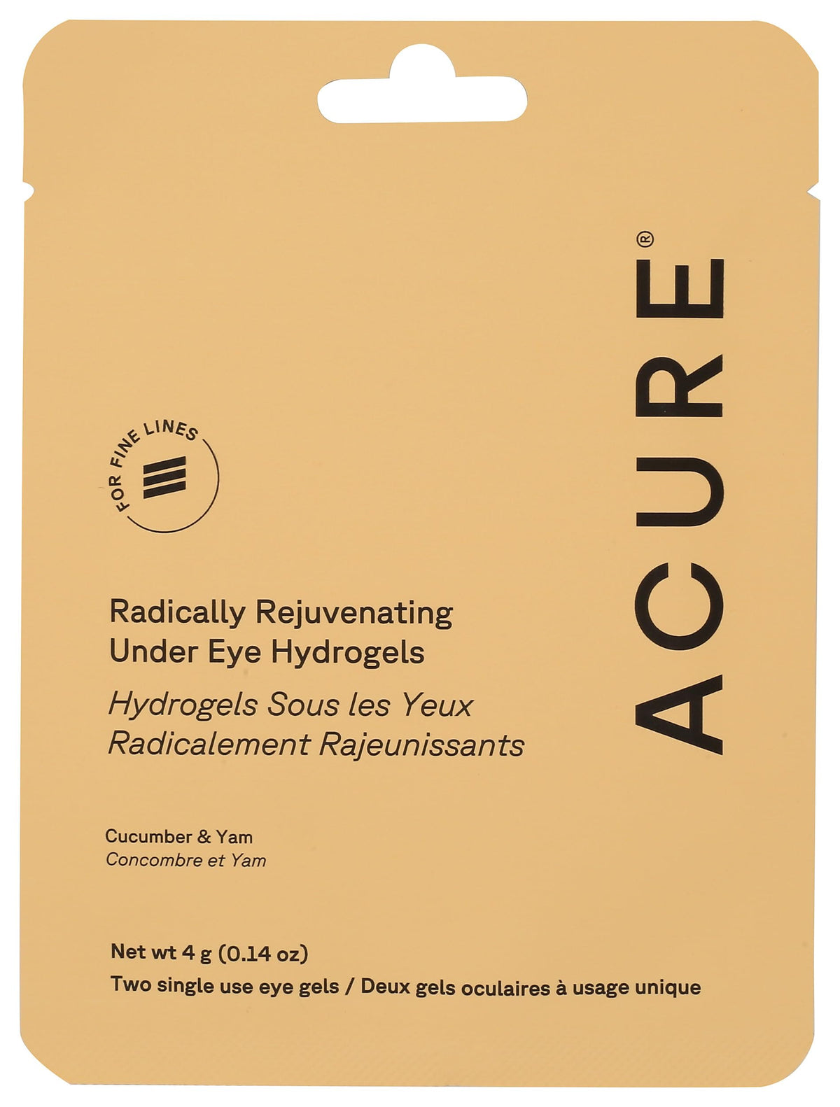 Mascarilla hidrogel para ojos de Acure con pepino, hidratación rápida y refrescante