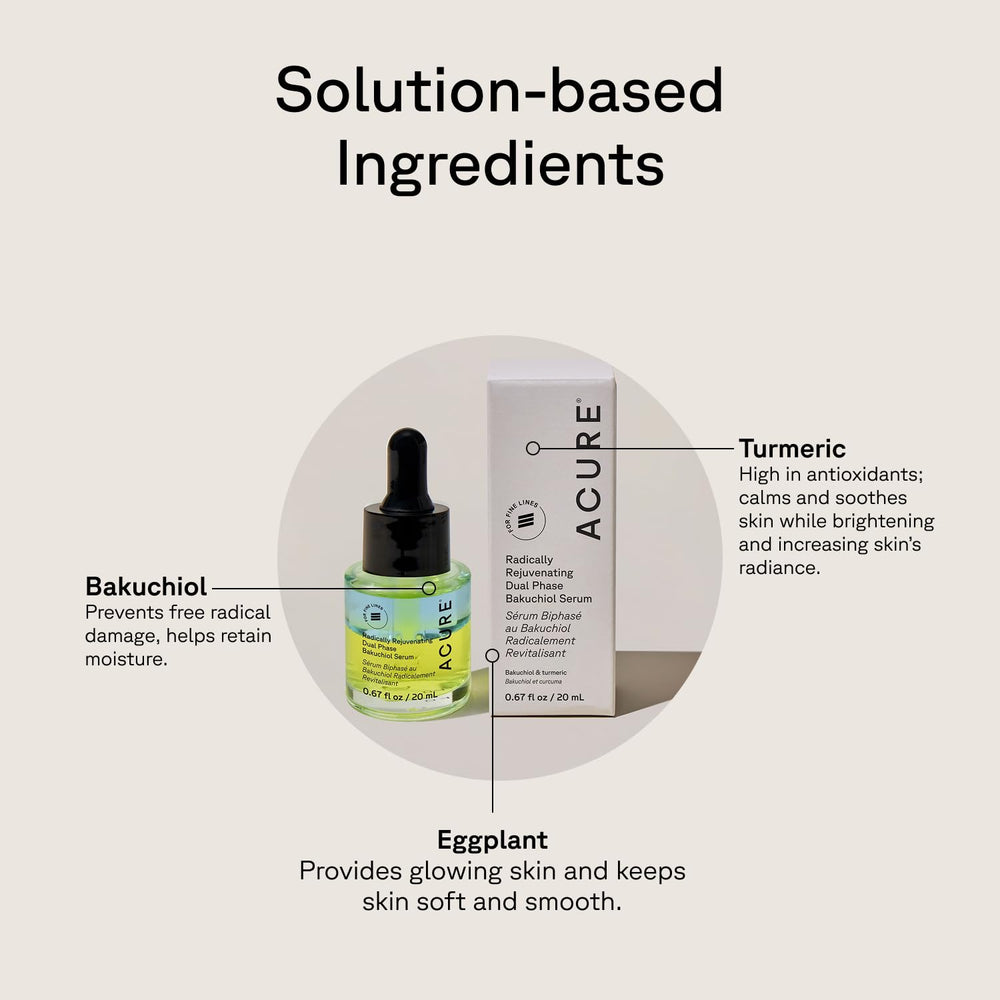 Acure Bakuchiol Fase Doble, textura suave: suaviza líneas finas.