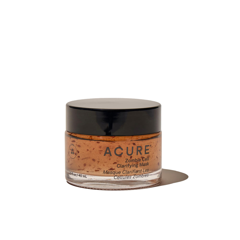 Mascarilla exfoliante Acure Zombie Cell mejora textura y brillo.