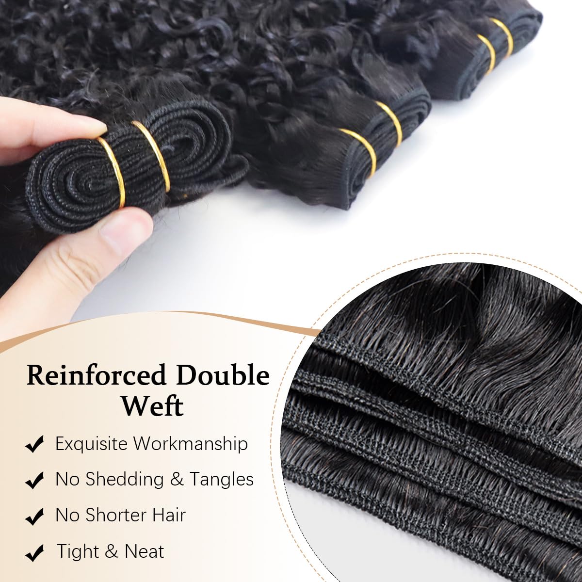 Extensiones Acusoee Burmese Curly: extremo espiral para rizos definidos y movimiento.
