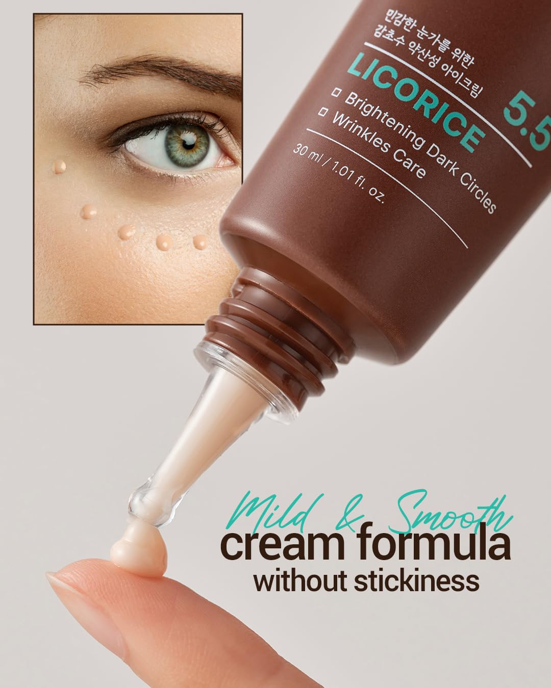 ACWELL crema de ojos licorice: cuidado antienvejecimiento suave.