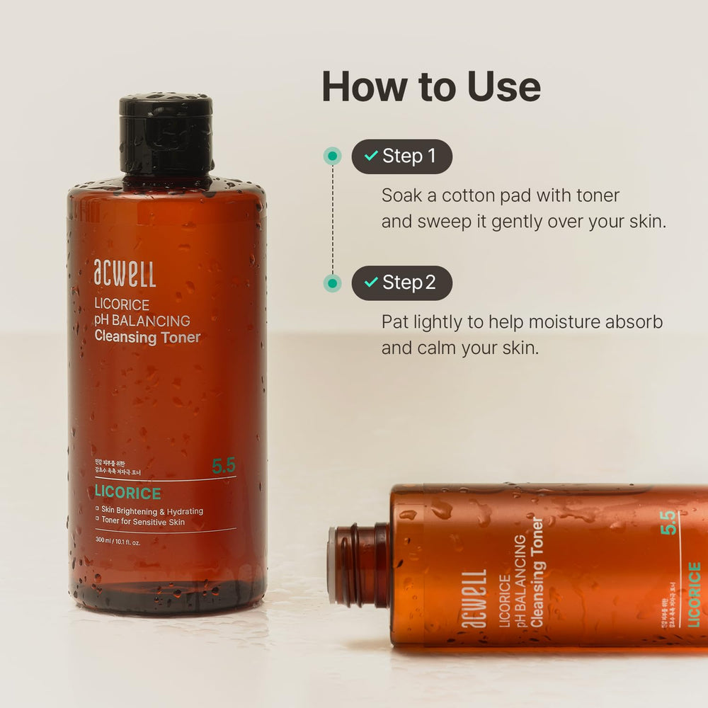 ACWELL tónico de regaliz para rutina matutina, prepara el rostro para el maquillaje.