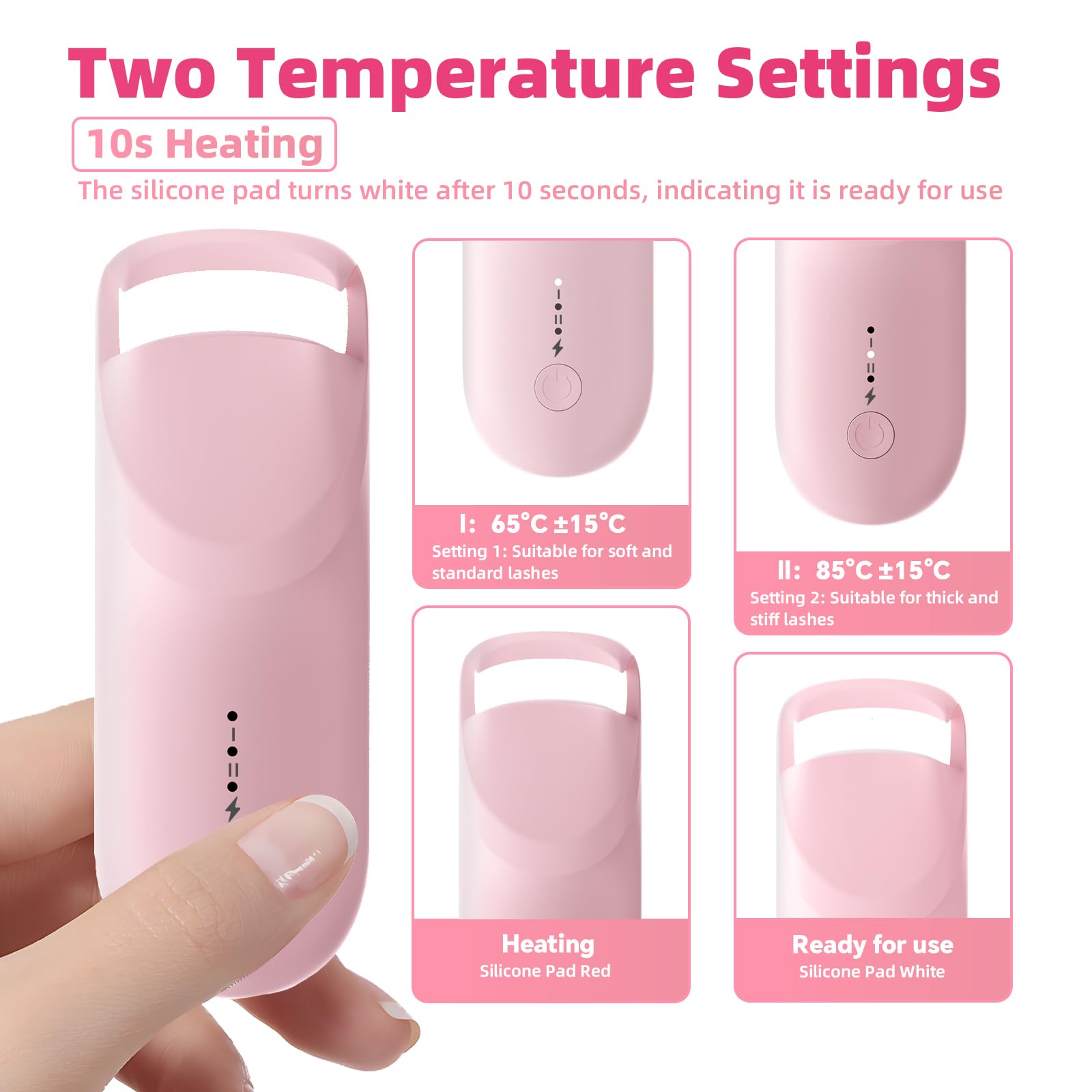AdamPark rizador con ajustes de temperatura: dos opciones para diferentes pestañas.