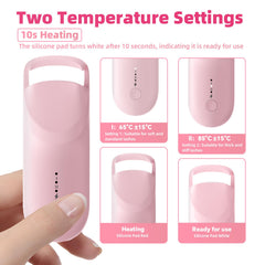 AdamPark rizador con ajustes de temperatura: dos opciones para diferentes pestañas.