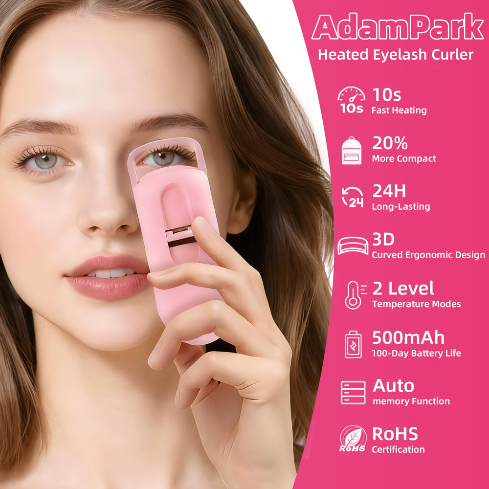 AdamPark rizador de pestañas con indicador de calor: listo para usar.