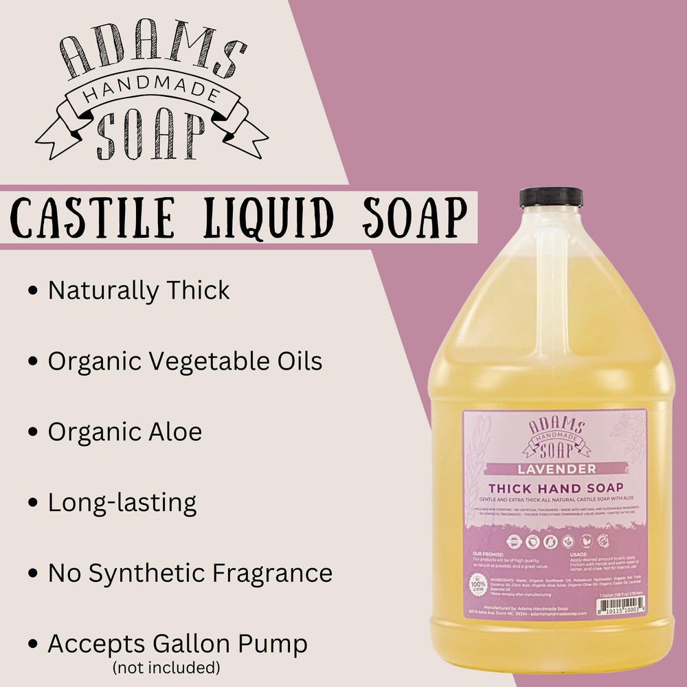 Adams Handmade Soap Lavanda, textura cremosa: limpieza eficaz y agradable experiencia sensorial.