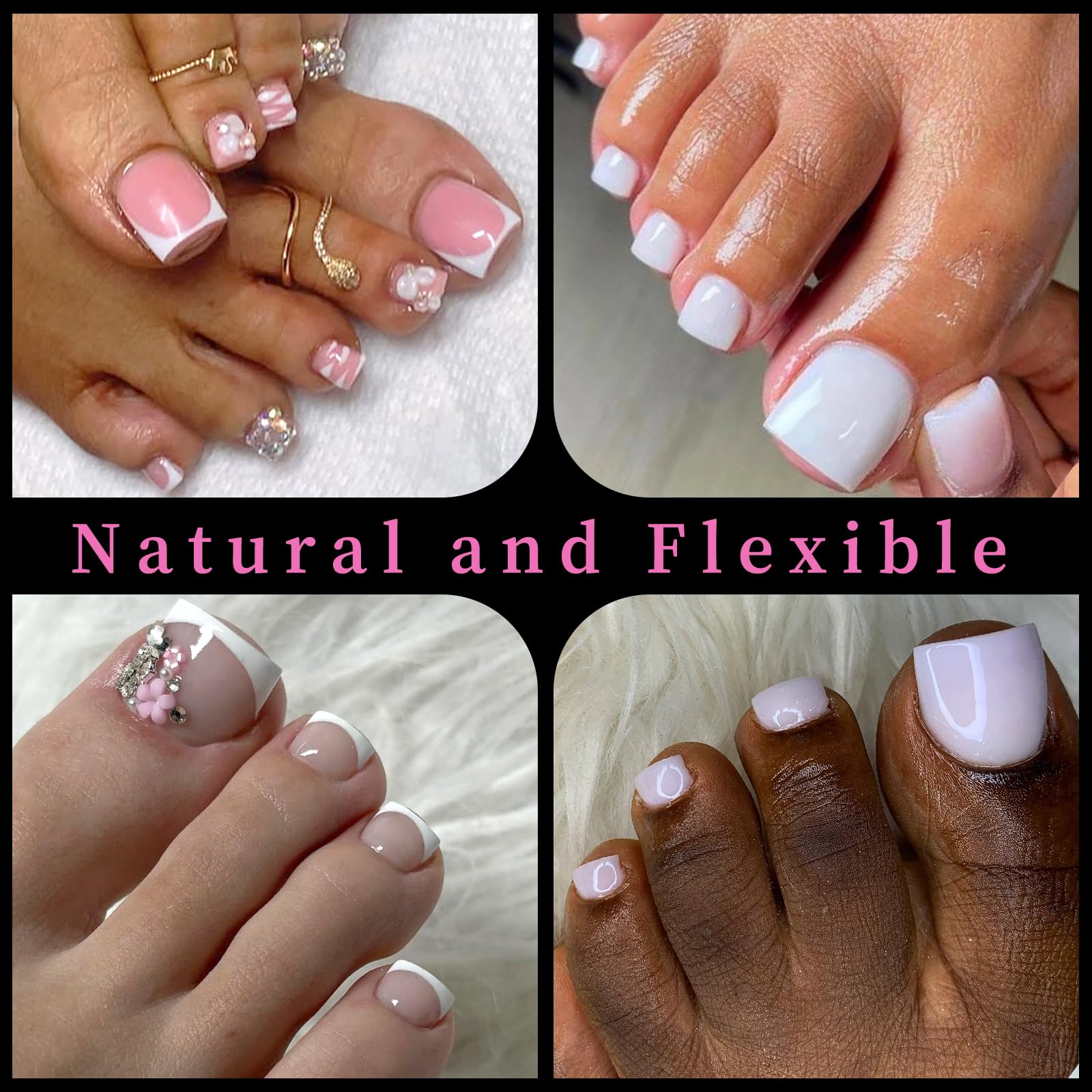 AddFavor tips uñas pie con adherencia fuerte para una manicura duradera.