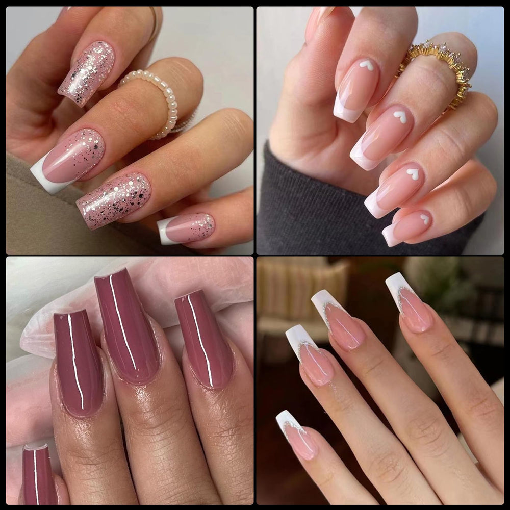 AddFavor uñas cuadradas de gel suave, tamaño mediano, ajuste cómodo.