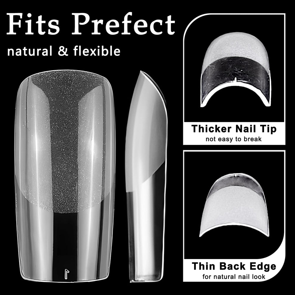 AddFavor uñas falsas transparentes para un aspecto natural y cómodo.
