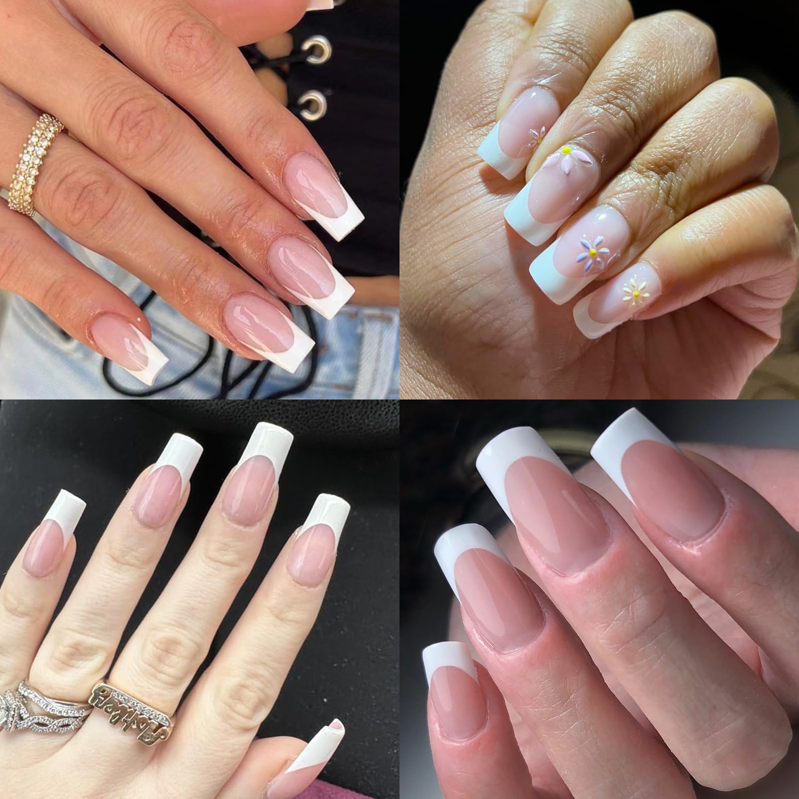 AddFavor uñas medias cuadradas numeradas 0-9 para ajuste rápido.