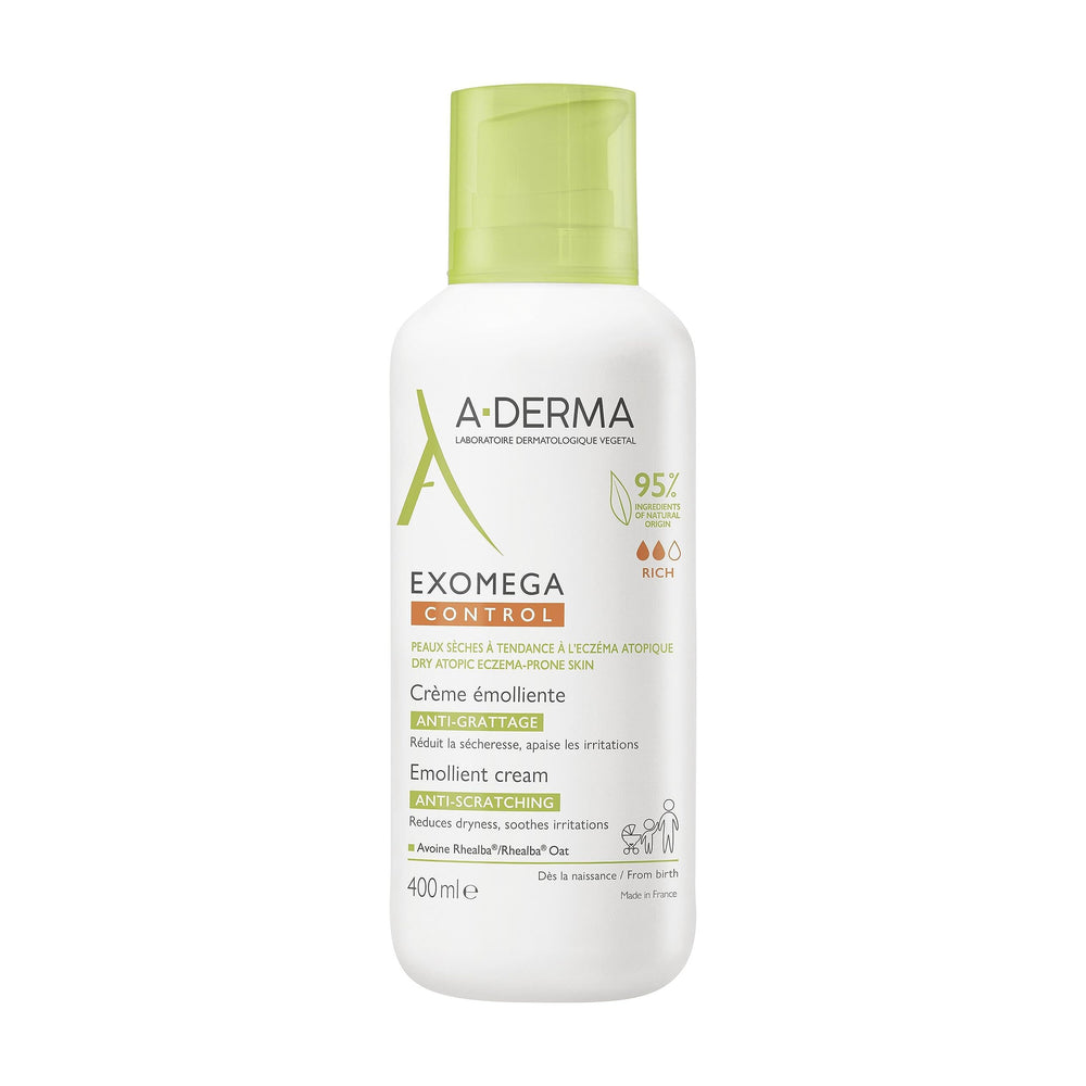 Flacon A-Derma Exomega Crème Emolliente, hydratation douce au quotidien