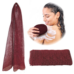 Adeton esponja de red africana Burgundy, acercamiento que destaca su textura exfoliante.