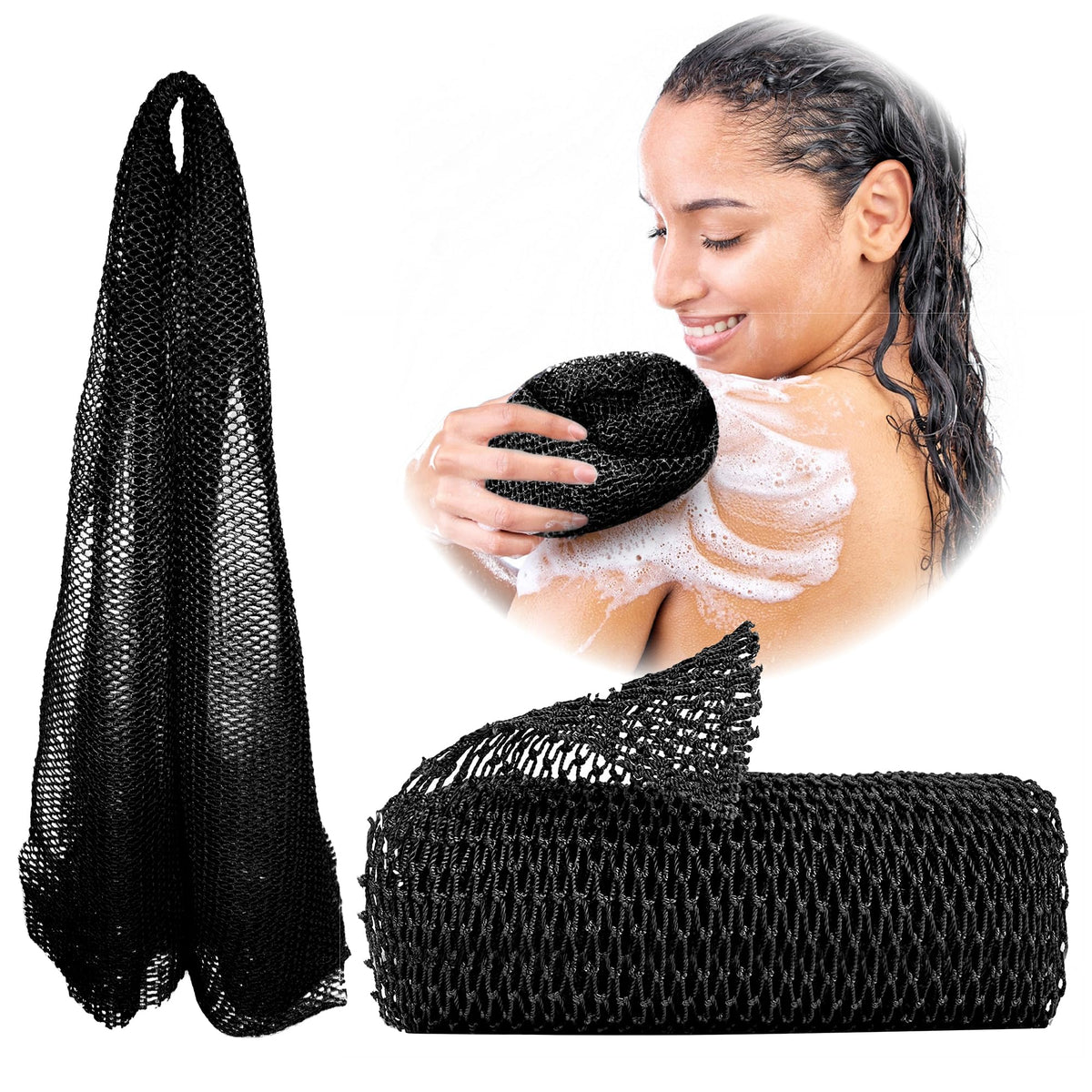 Adeton esponja de red africana exfoliante para una exfoliacion suave en la ducha