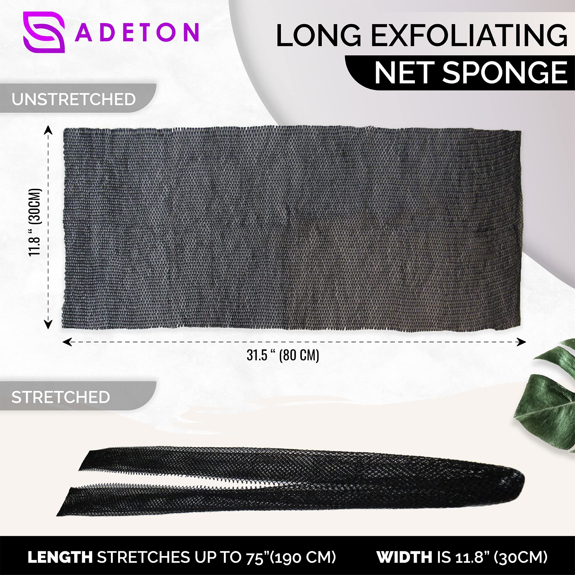 Adeton esponja de red africana larga y flexible para alcanzar la espalda facilmente