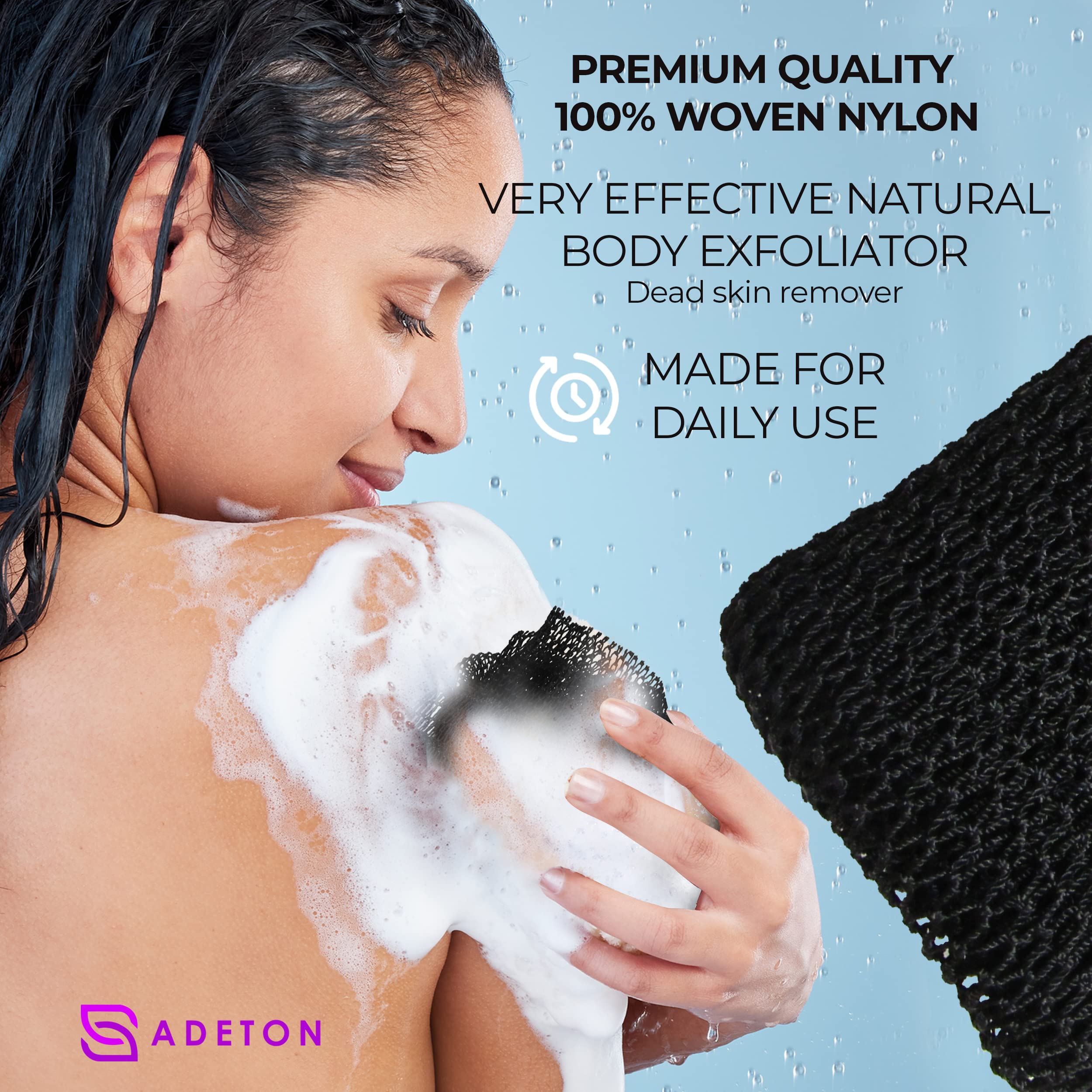 Adeton esponja de red africana con nudos para mejor agarre exfoliante