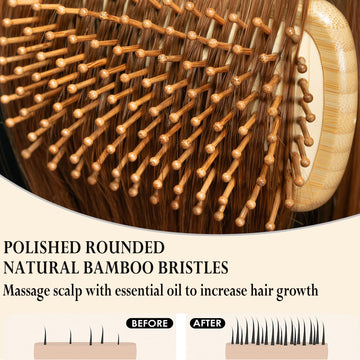 Adevwair Bamboo Brush diseño ergonómico para un cómodo masaje capilar