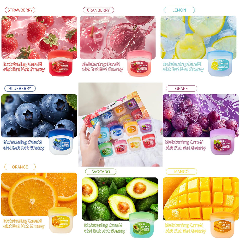 ADMD balsamos-frutados-8-sabores con aromas naturales para cuidado diario