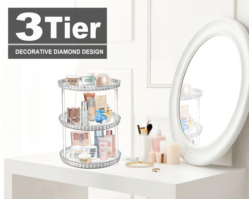 Organizador de perfumes Adoco en encimera, visual y accesible.