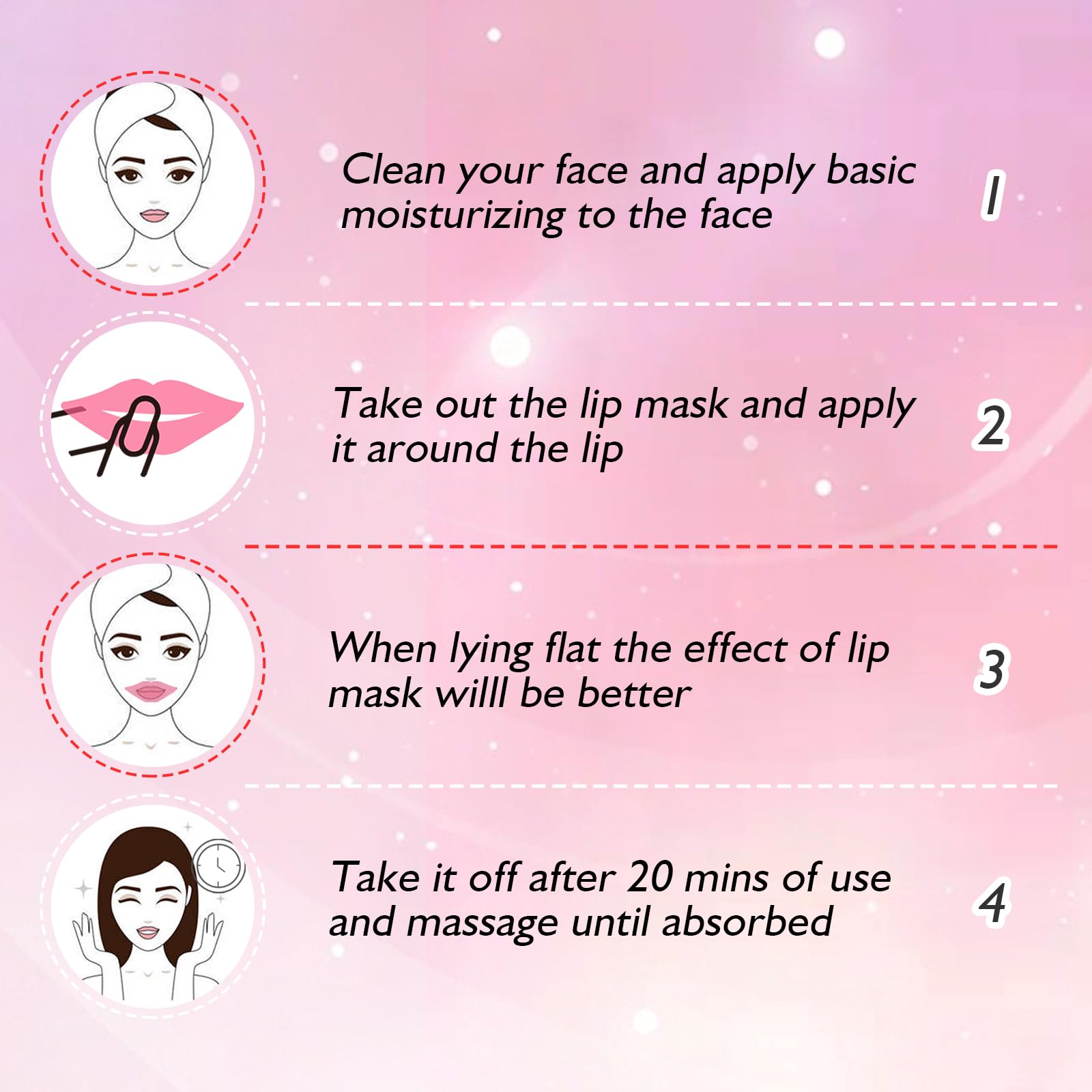 Mascarilla de labios cristal Adofect, uso fácil para cuidado en casa.