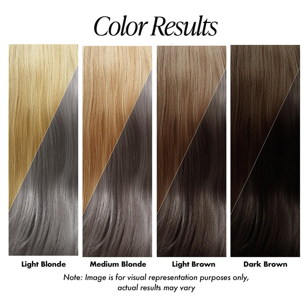 Adore: cabello gris resaltado con brillo natural y tono equilibrado.