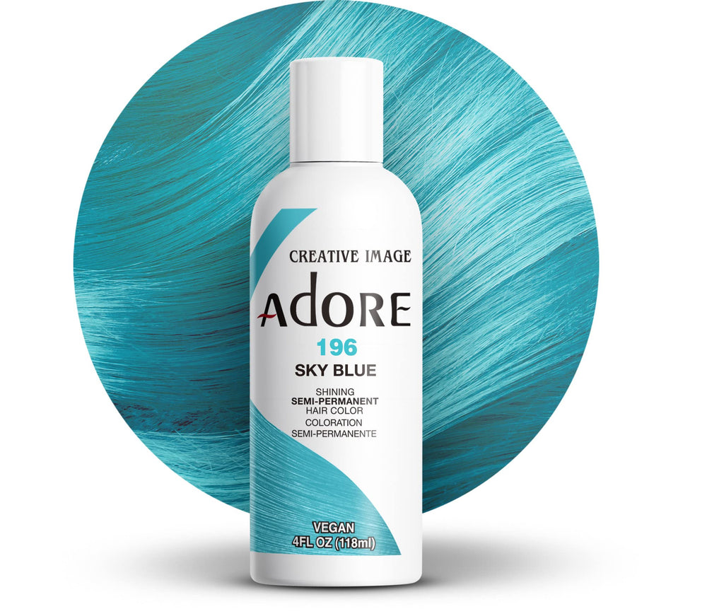 Adore color de cabello azul cielo 196, tono vibrante para un look intenso.