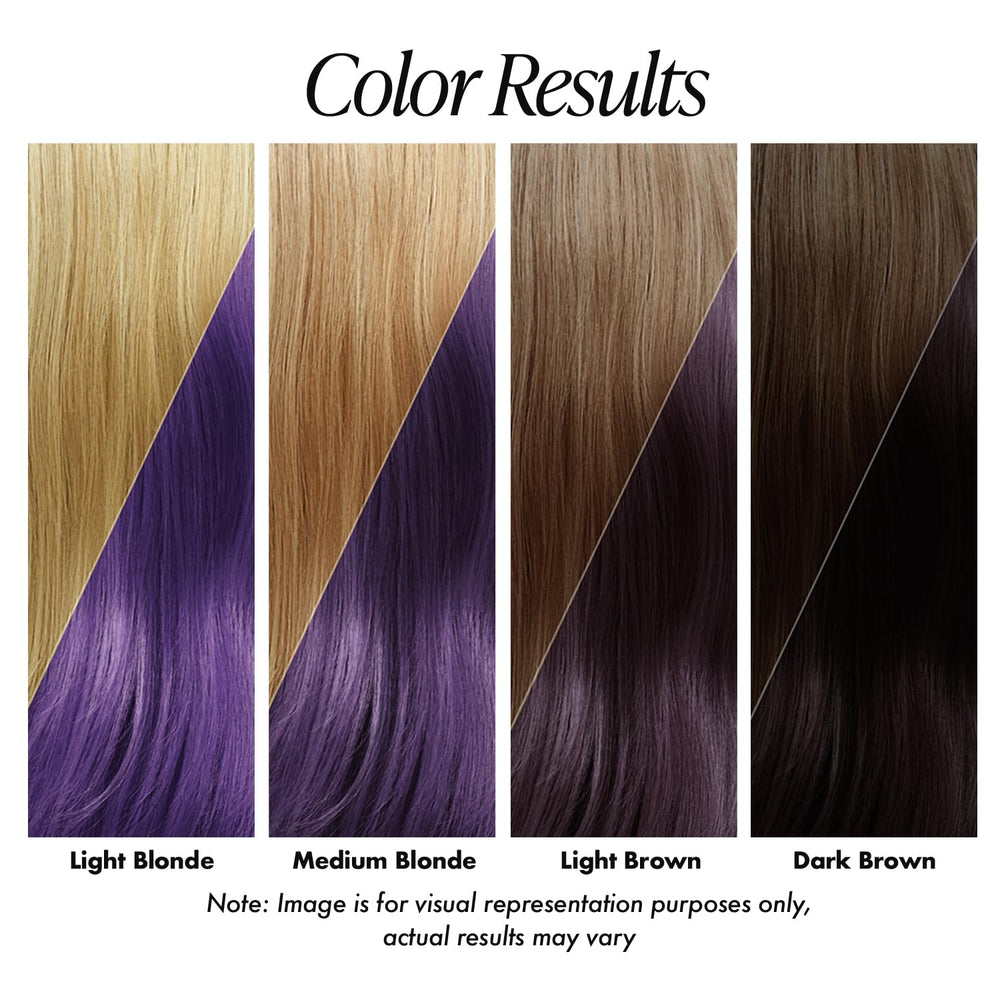 Adore color de pelo 113 African Violet muestra pigmento intenso y uniforme.