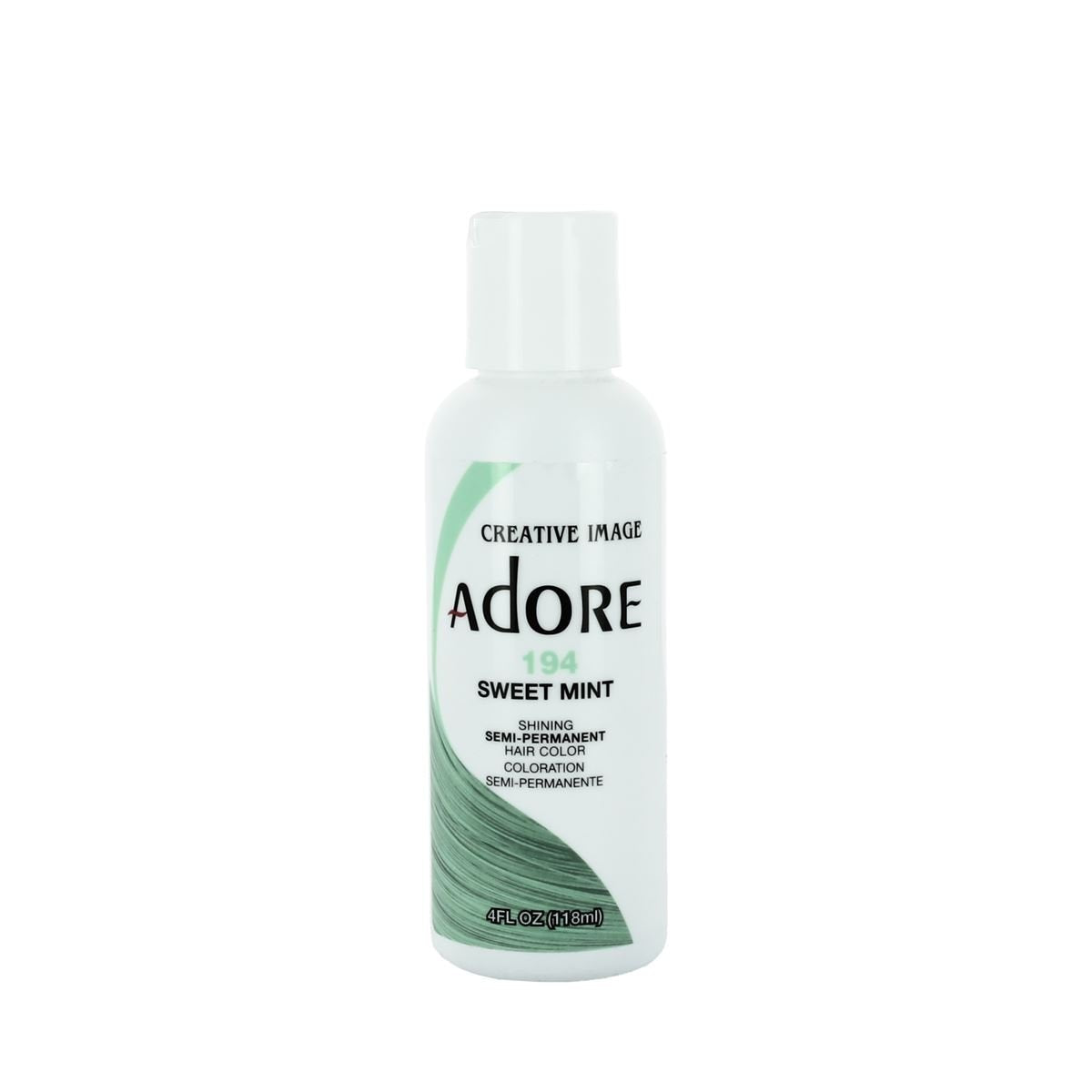 Muestra de tono Adore 194 Sweet Mint revela color verde duradero.