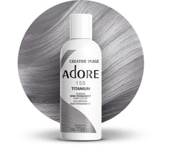 Adore Color Semipermanente Titanium 155, envase, color vibrante y fácil de usar.