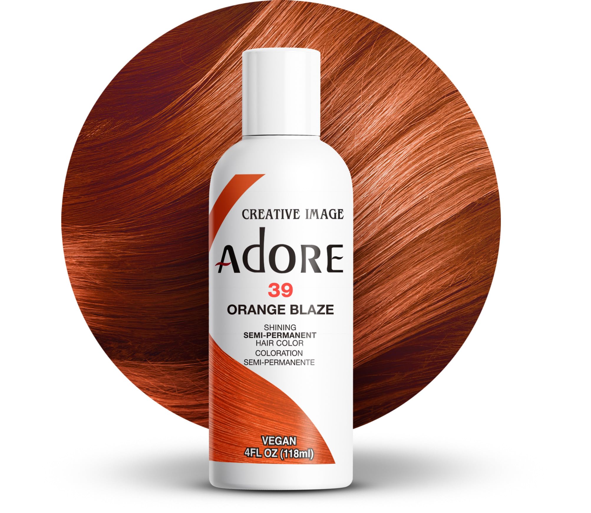 Adore naranja semipermanente: botella lista para usar y color intenso.