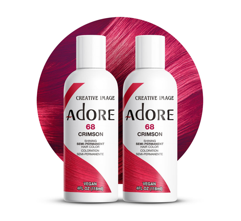 La botella de Adore 068 Carmesí muestra color intenso para uso doméstico.