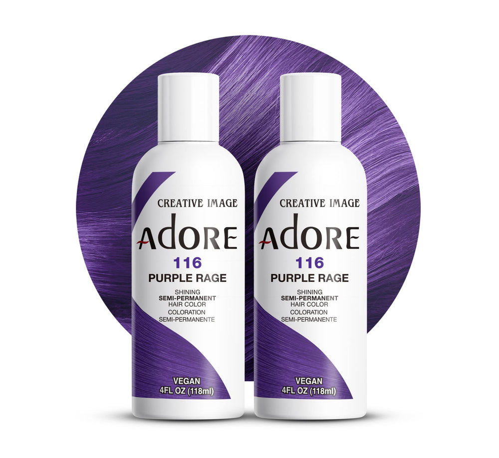 Adore 116 Rage: bote de tinte púrpura para color vibrante y duradero.