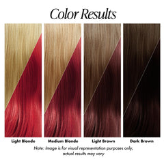 Aplicación suave de Adore 064 rubí rojo en todo tipo de cabello.