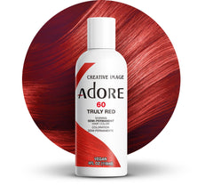 Adore Tinte semipermanente Rojo Truly Red, botella para cobertura intensa y duradera.