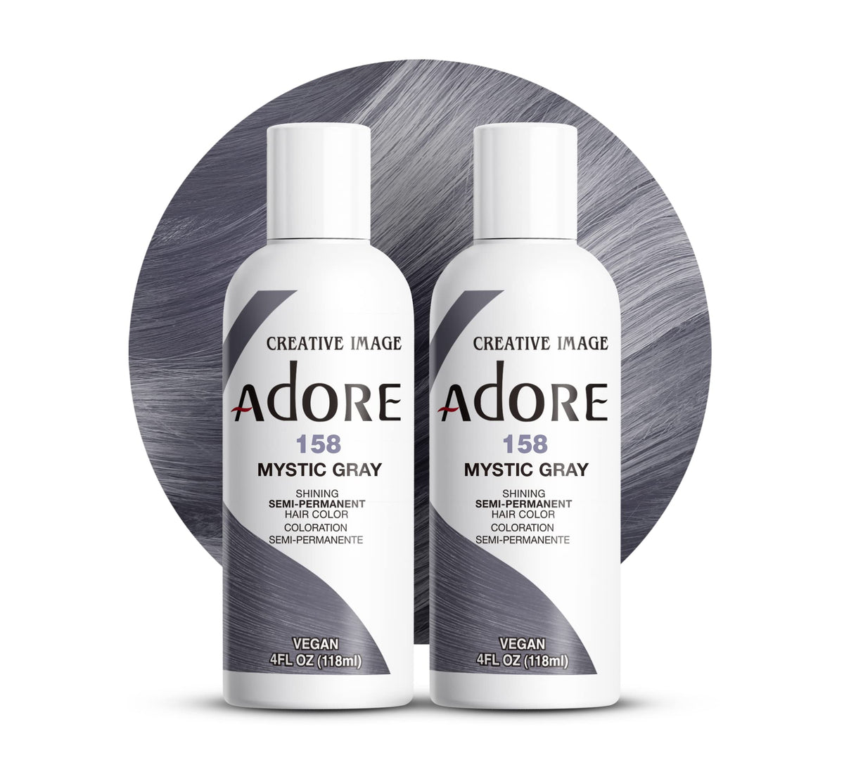 Adore Color Semi Permanente 158 Mystic Gray, botella lista para uso en casa