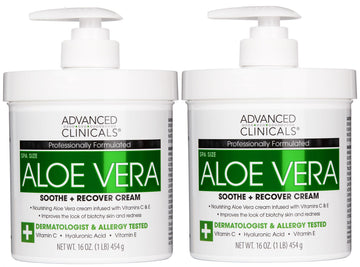 Advanced Clinicals loción de aloe vera, botella con bomba para hidratación rápida