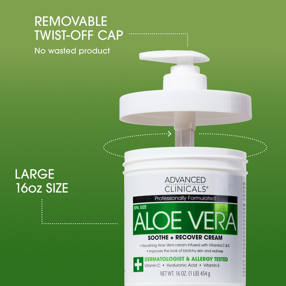 Advanced Clinicals Aloe Vera Lotion con ácido hialurónico para mayor hidratación