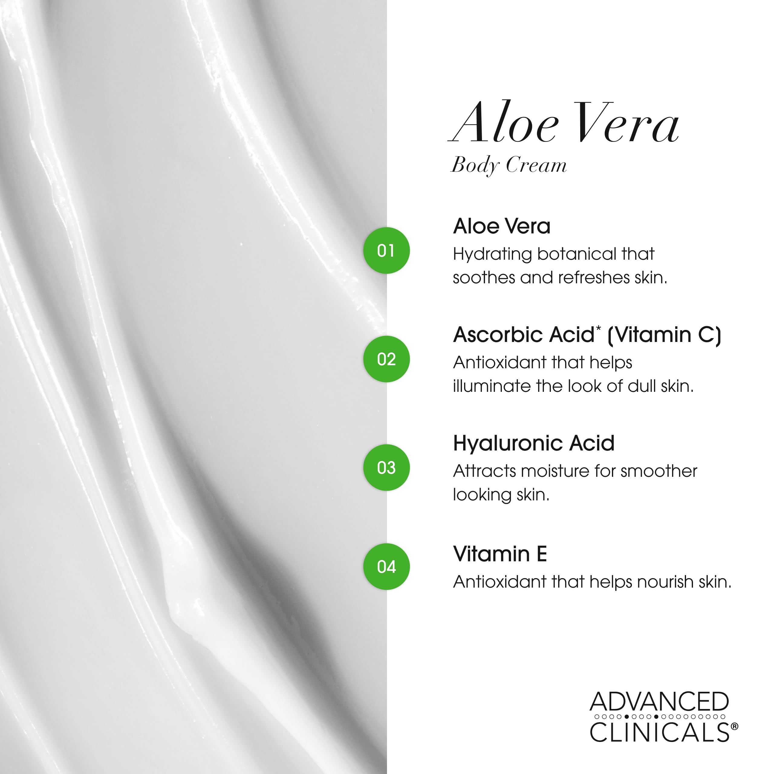 Vitamina E en Advanced Clinicals Aloe Vera Lotion para nutrición diaria