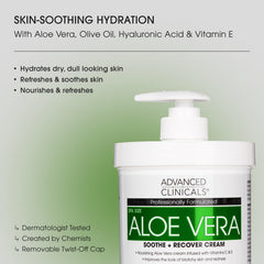 Textura cremosa de Advanced Clinicals Aloe Vera Lotion para piel suave