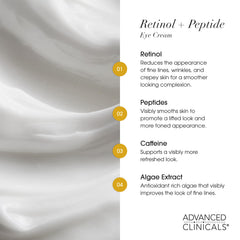 Advanced Clinicals uso nocturno de retinol para los ojos