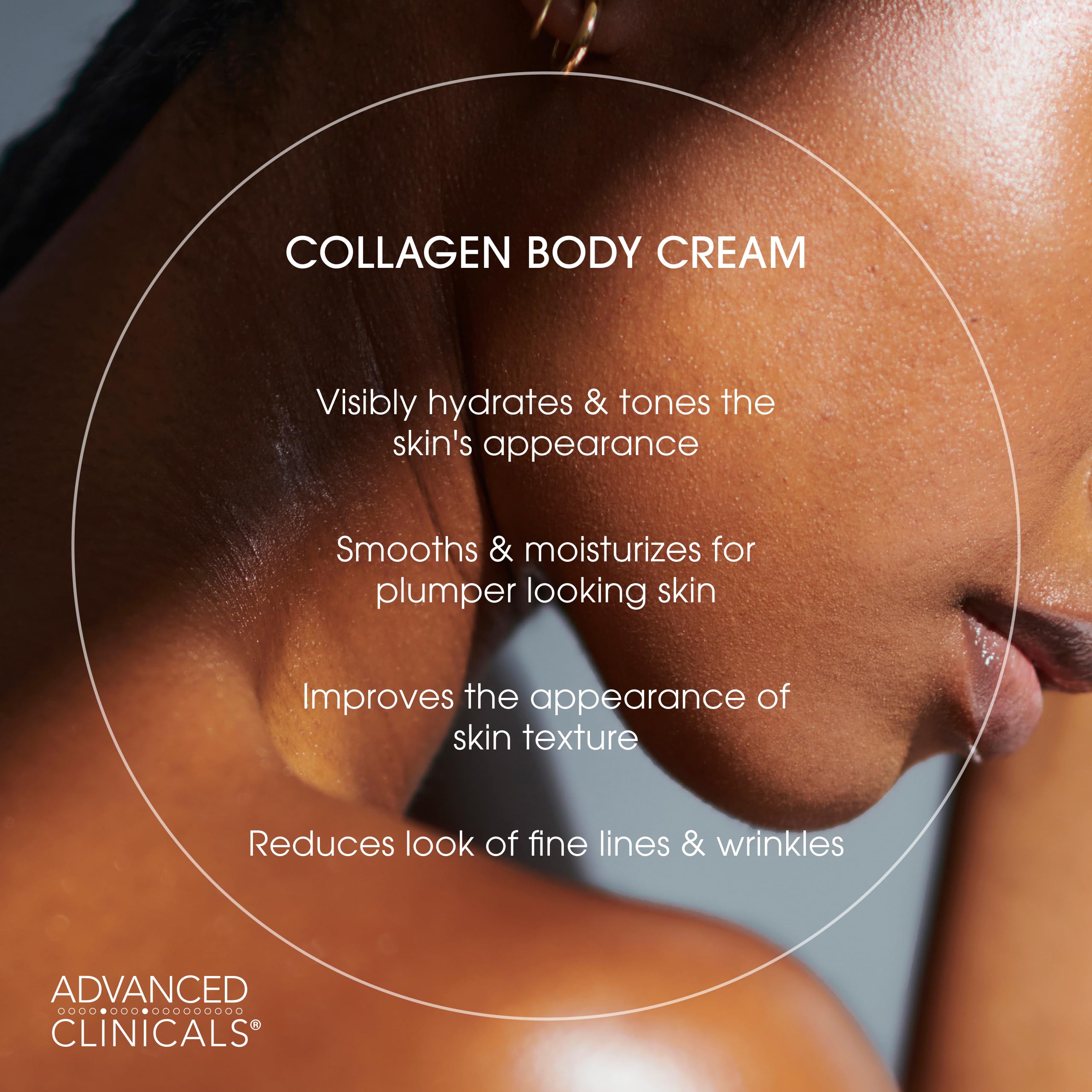 Crema de colágeno Advanced Clinicals para una firmeza visible sin grasa.