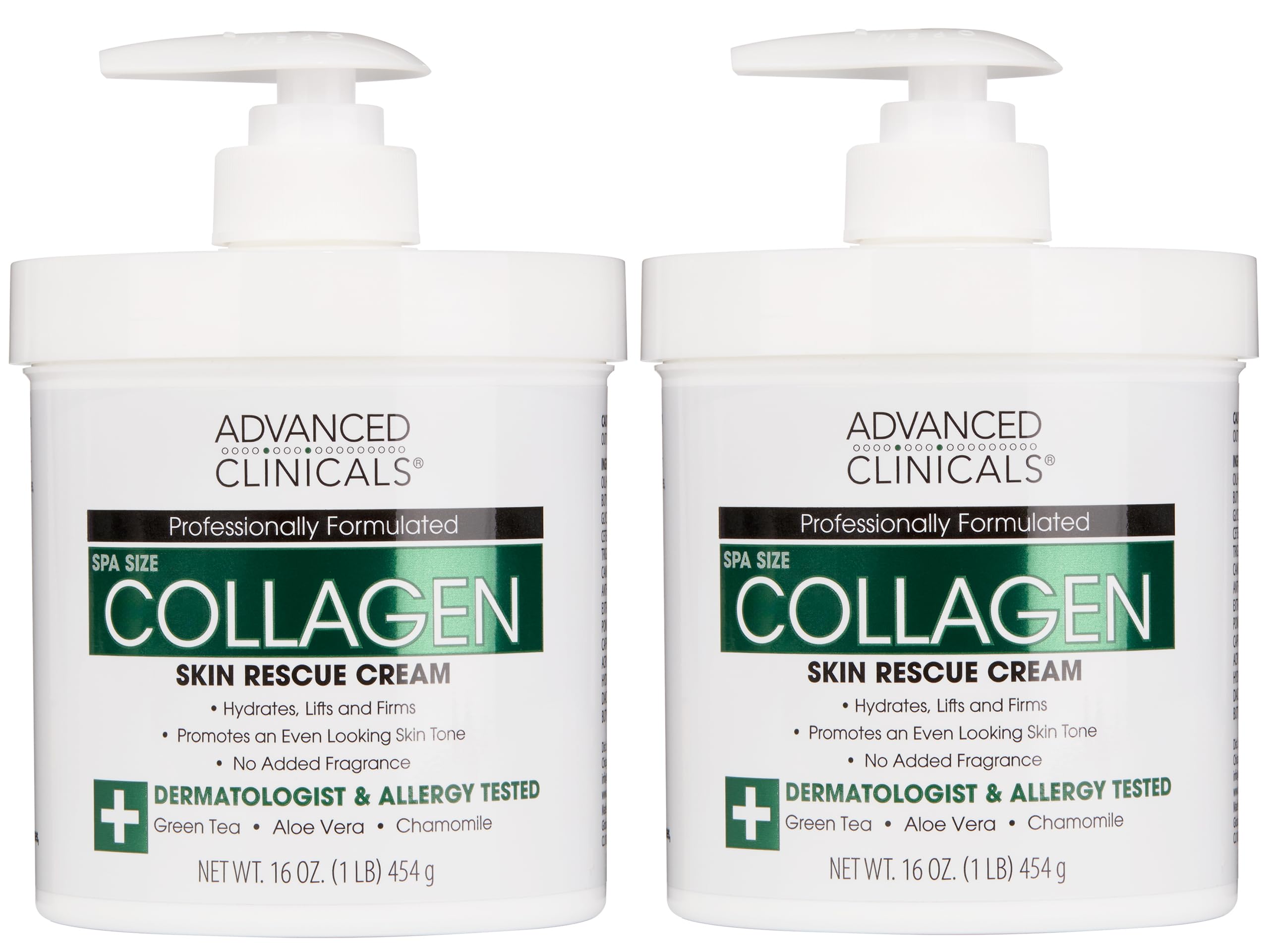 Advanced Clinicals Crema Cuerpo Collagen con Pompa, hidratación visible para piel suave