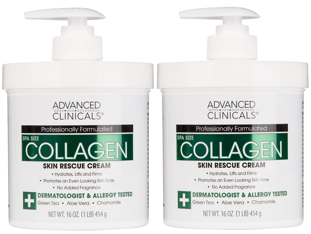 Advanced Clinicals Crema Cuerpo Collagen con Pompa, hidratación visible para piel suave