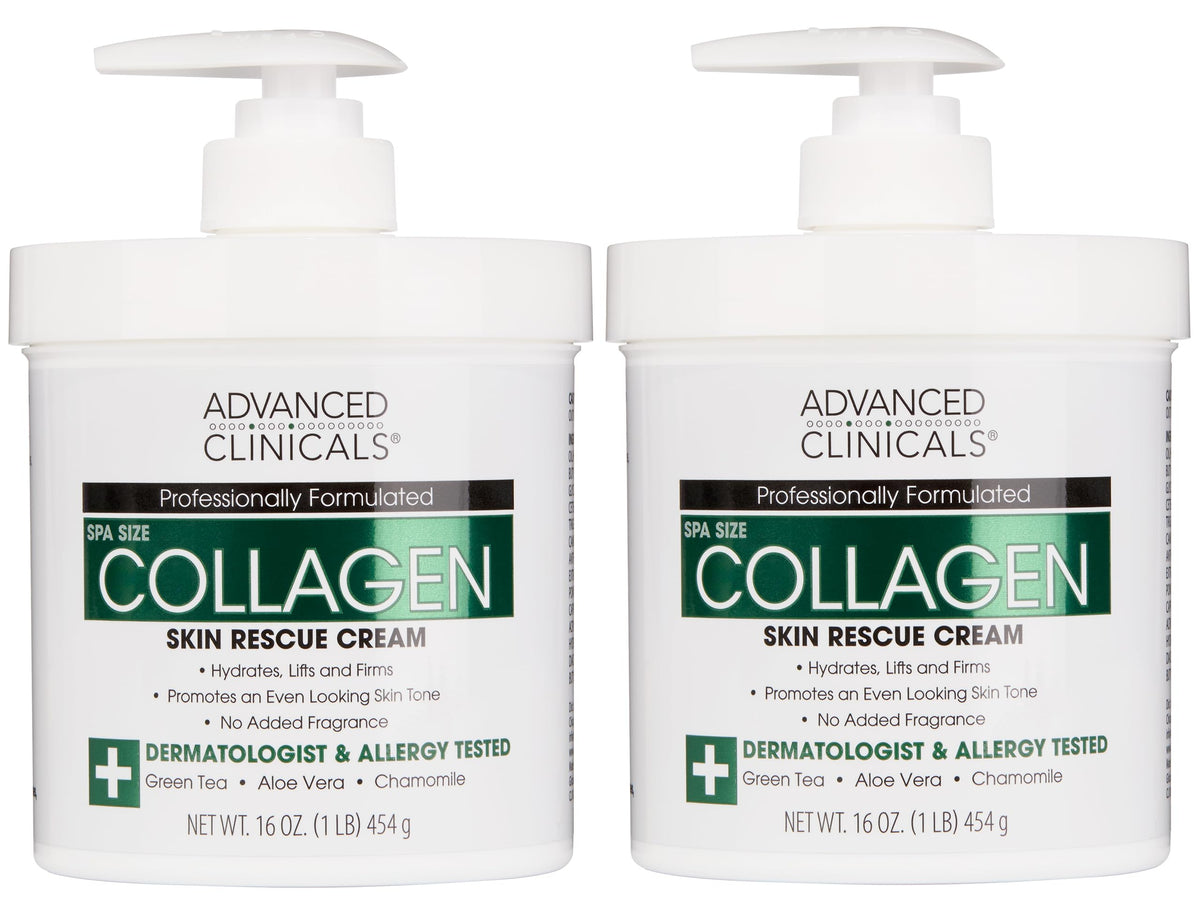 Advanced Clinicals Crema Cuerpo Collagen con Pompa, hidratación visible para piel suave